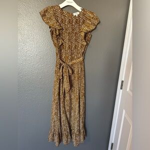 Bohme yellow boho abstract dress small